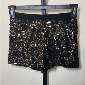 Glamorous Authentic Icon Sequin Shorts in Black and Gold